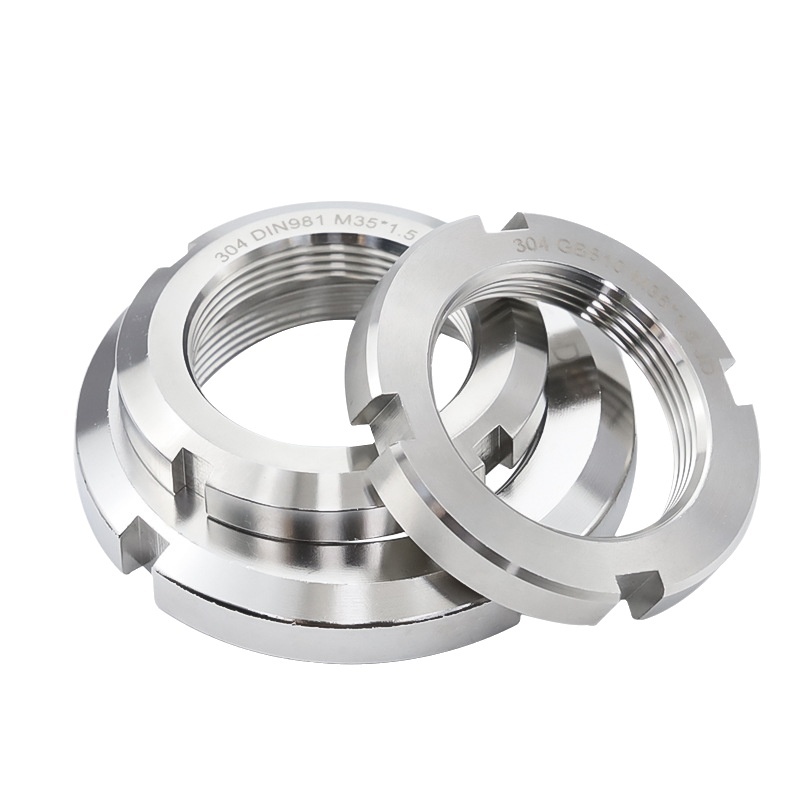 304 stainless steel round nut slotted round nut bearing locking precision round nut