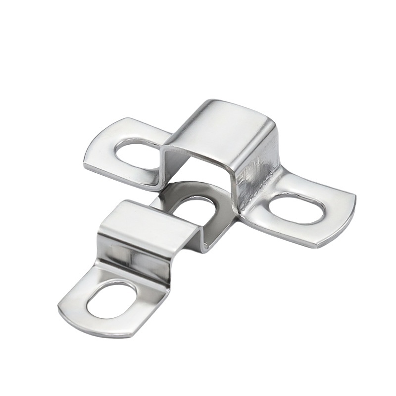 304 stainless steel U-shaped buckle riding card square tube fixing card U-shaped fixing piece square card clamp square hoop