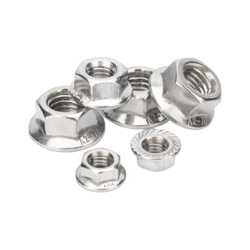 304 stainless steel hexagonal flange toothed lock nut photovoltaic bracket nut flange surface flower tooth lock nut non-standard parts customization